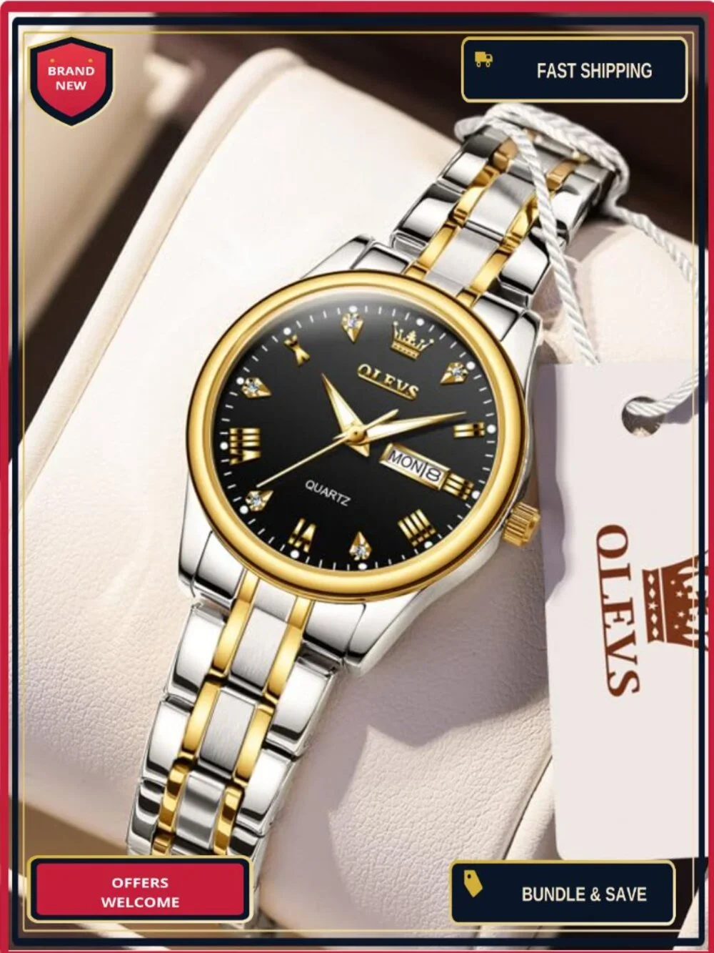 Women's Wrist Watch Stainless Steel Bracelet Stretch Band Water Resistant